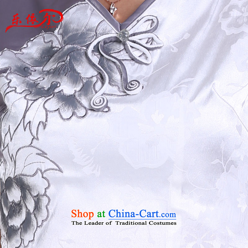 In accordance with the American Women's Summer's hand-painted cheongsam dress female embroidery qipao short of improved daily retro qipao Sau San qipao LYE8803 White M, in accordance with the (leyier Lok) , , , shopping on the Internet