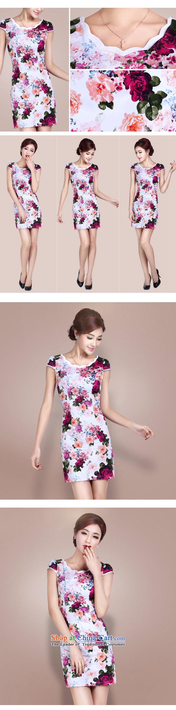 In accordance with the American's summer short-sleeved qipao Women Ms. Retro classic and elegant qipao stamp daily short of cheongsam dress LYE1402 BLUE XL Photo, prices, brand platters! The elections are supplied in the national character of distribution, so action, buy now enjoy more preferential! As soon as possible.