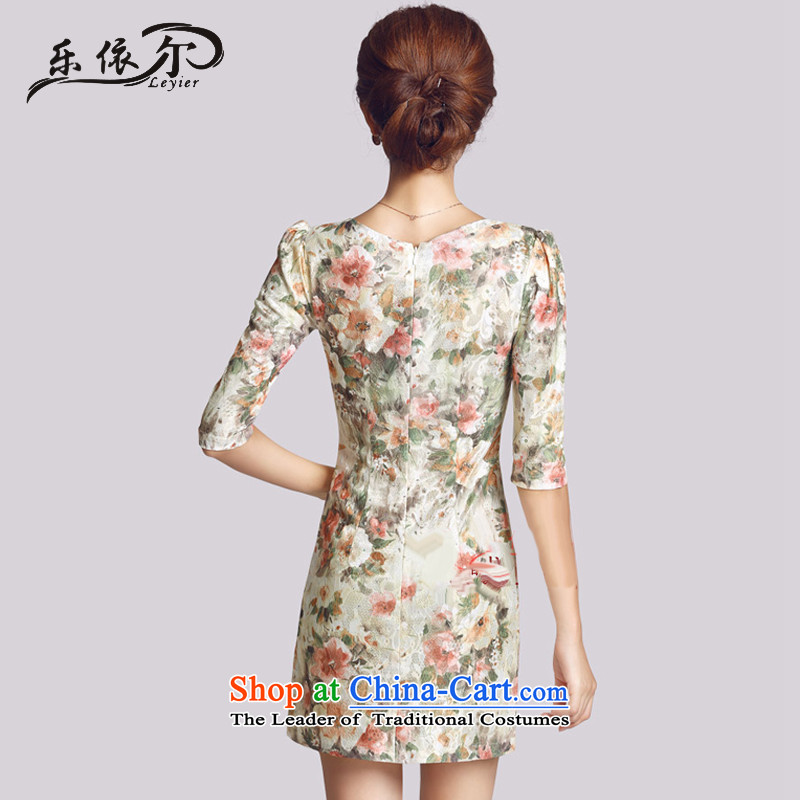 In accordance with the American cheongsam dress autumn retro-sleeve for women daily Chinese improved cheongsam dress female LYE66623 SAFFLOWER M, in accordance with the (leyier Lok) , , , shopping on the Internet