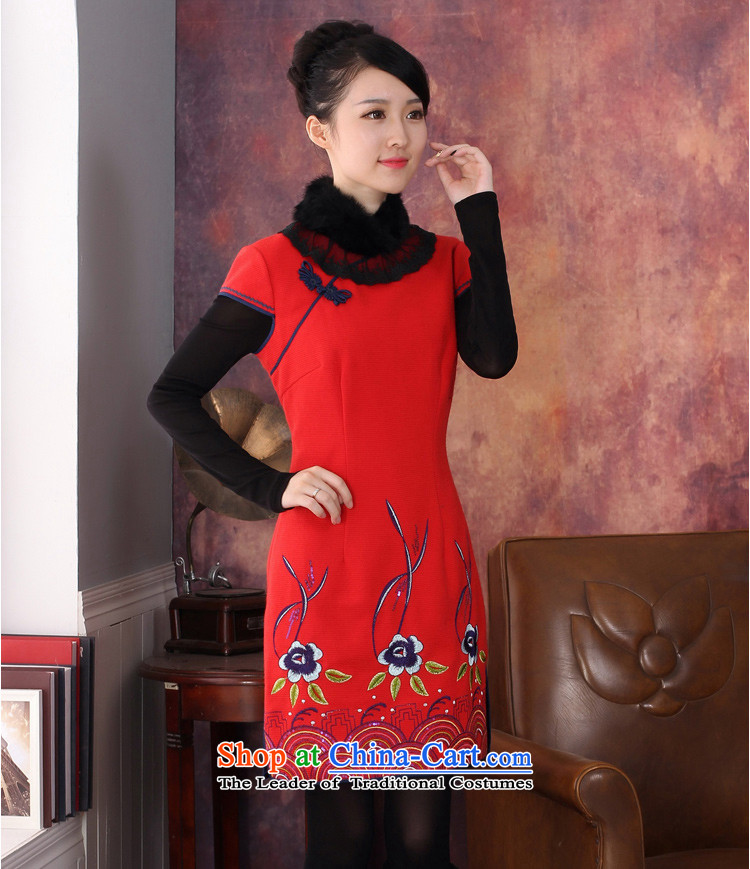 Oriental aristocratic 2015 Fall/Winter Collections of original design of the new folder, female qipao COTTON SHORT to three-dimensional embroidery warm cheongsam dress 344629 Sau San S picture, prices, brand platters! The elections are supplied in the national character of distribution, so action, buy now enjoy more preferential! As soon as possible.