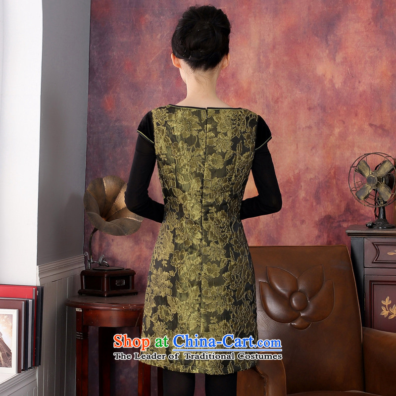 Oriental aristocratic 2015 Fall/Winter Collections of original design of the new folder, female qipao COTTON SHORT to three-dimensional embroidery warm cheongsam dress 344629 Sau San S, oriental aristocratic shopping on the Internet has been pressed.