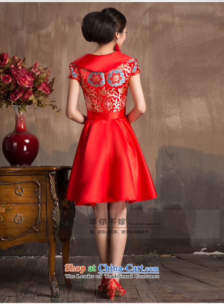Non-you do not marry 2015 New Chinese wedding dress Chinese improved stylish lapel cheongsam with Lace Embroidery short skirts marriage bows services Sau San s picture, prices, brand platters! The elections are supplied in the national character of distribution, so action, buy now enjoy more preferential! As soon as possible.