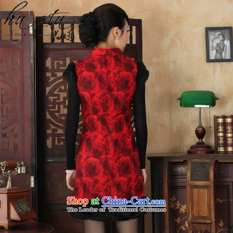 Floral winter clothing new cheongsam dress Tang dynasty qipao gown collar need improved gross winter so CHINESE CHEONGSAM figure M, floral shopping on the Internet has been pressed.