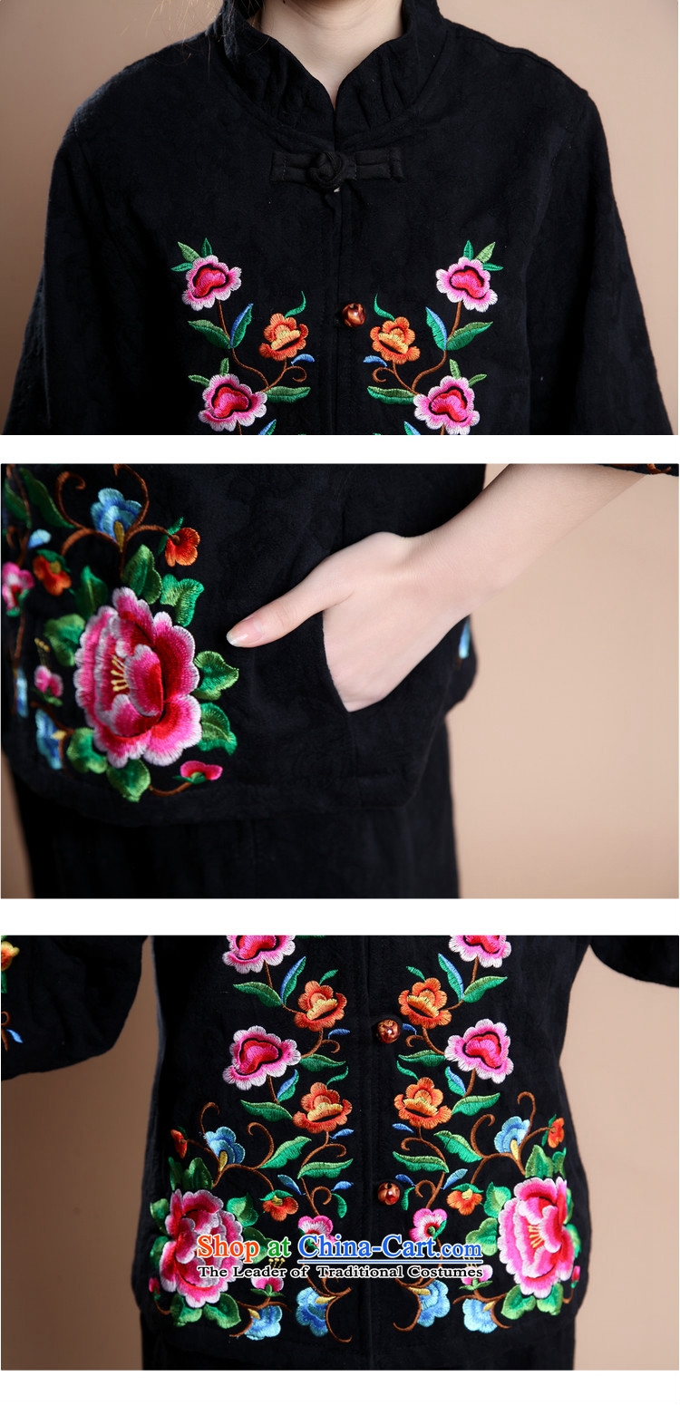 Charm and Asia 2015 Fall/Winter Collections on new upscale full cotton jacquard embroidery in Tang women older mother blouses pants two-piece set with the girl can sell black XXL picture, prices, brand platters! The elections are supplied in the national character of distribution, so action, buy now enjoy more preferential! As soon as possible.