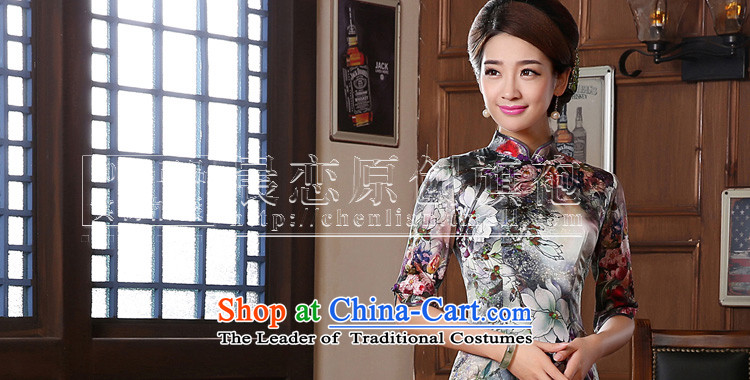 Morning new qipao land 2014 autumn in the retro fitted sleeveless improved stylish herbs extract heavyweight silk cheongsam dress suit XL Photo, prices, brand platters! The elections are supplied in the national character of distribution, so action, buy now enjoy more preferential! As soon as possible.