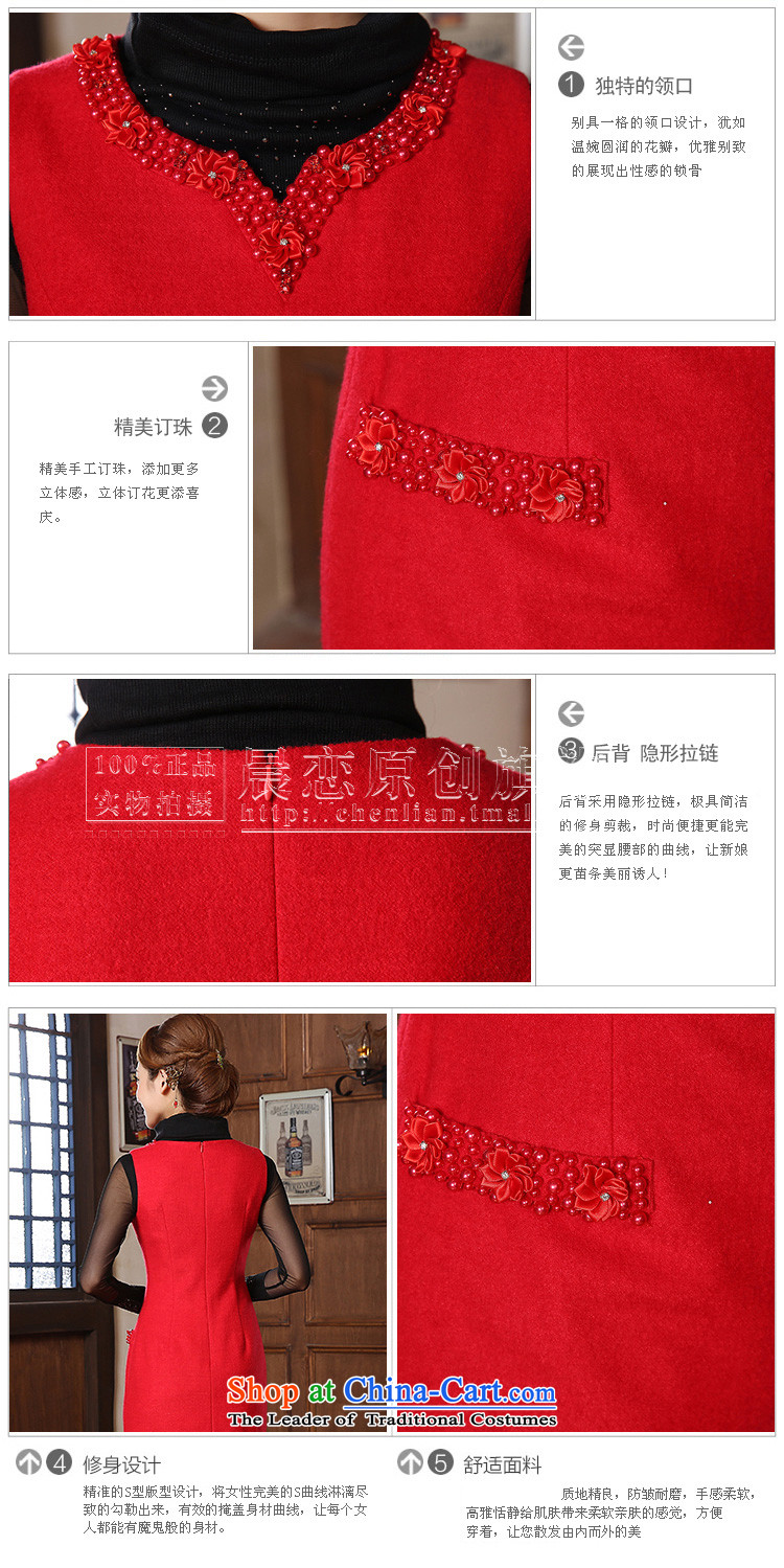 Land 2014 New Morning cheongsam dress short of marriage wool red retro improved bride? bows to vest skirt red L picture, prices, brand platters! The elections are supplied in the national character of distribution, so action, buy now enjoy more preferential! As soon as possible.