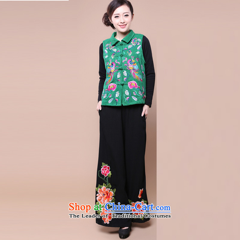 Charm and Asia 2015 Fall/Winter Collections cotton jacquard embroidery, a Tang Dynasty trousers in Mother Women older two sets of replacing can sell green kit M and Asia (charm charm of Bali shopping on the Internet has been pressed.