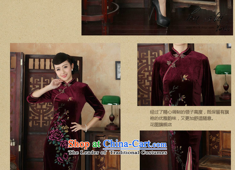 It fall inside the new Tang Women's clothes cheongsam collar hand-painted flowers Noble Lady really velvet cheongsam 7 Cuff Red L picture, prices, brand platters! The elections are supplied in the national character of distribution, so action, buy now enjoy more preferential! As soon as possible.