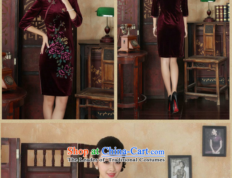 It fall inside the new Tang Women's clothes cheongsam collar hand-painted flowers Noble Lady really velvet cheongsam 7 Cuff Red L picture, prices, brand platters! The elections are supplied in the national character of distribution, so action, buy now enjoy more preferential! As soon as possible.
