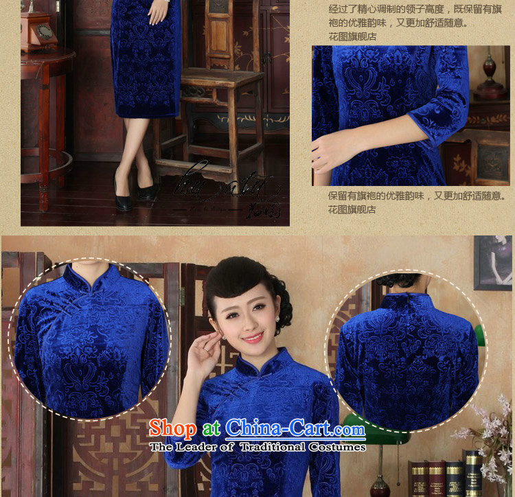 Figure autumn flowers with Tang Women's clothes cheongsam collar Chinese pure color Noble Lady Stretch Wool cheongsam dress really 7 Cuff figure L picture, prices, brand platters! The elections are supplied in the national character of distribution, so action, buy now enjoy more preferential! As soon as possible.