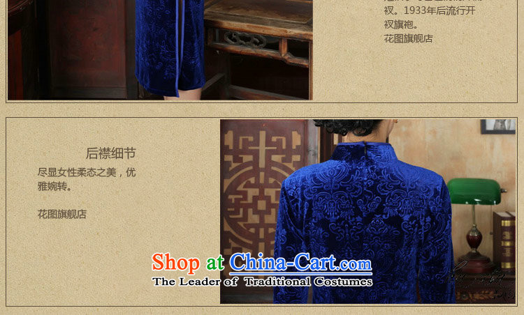 Figure autumn flowers with Tang Women's clothes cheongsam collar Chinese pure color Noble Lady Stretch Wool cheongsam dress really 7 Cuff figure L picture, prices, brand platters! The elections are supplied in the national character of distribution, so action, buy now enjoy more preferential! As soon as possible.