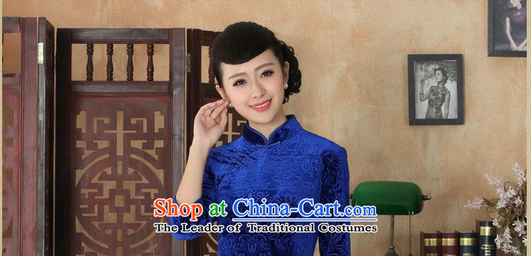 Figure autumn flowers with Tang Women's clothes cheongsam collar Chinese pure color Noble Lady Stretch Wool cheongsam dress really 7 Cuff figure L picture, prices, brand platters! The elections are supplied in the national character of distribution, so action, buy now enjoy more preferential! As soon as possible.