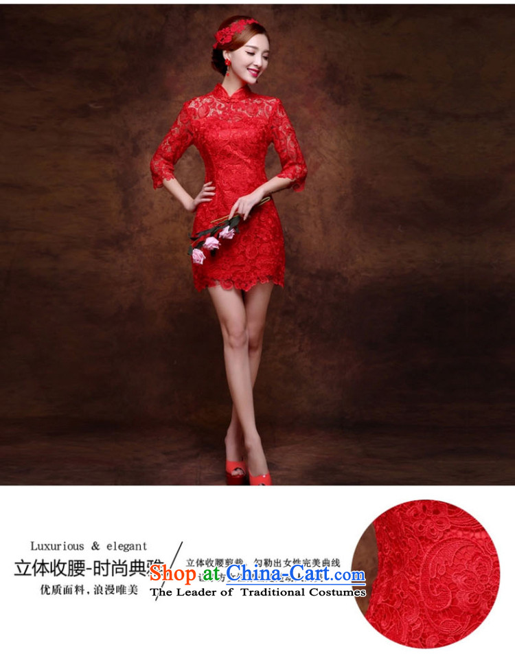 Wedding dress 2015 New Service Bridal Fashion marriage bows cheongsam dress red long package shoulder lace short) S picture, prices, brand platters! The elections are supplied in the national character of distribution, so action, buy now enjoy more preferential! As soon as possible.