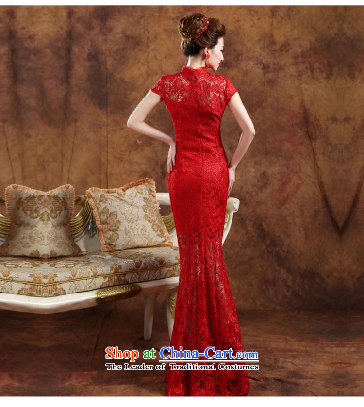 Wedding dress 2015 New Service Bridal Fashion marriage bows cheongsam dress red long package shoulder lace short) S picture, prices, brand platters! The elections are supplied in the national character of distribution, so action, buy now enjoy more preferential! As soon as possible.