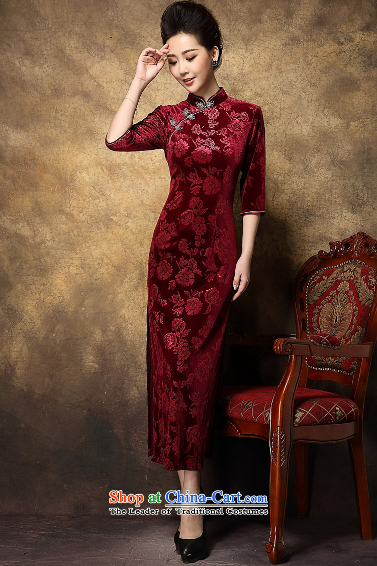 Progress toward the 2014 autumn and winter Ritz Chinese girl who will dinner decorated Wedding Tang dynasty improved Stylish retro dresses scouring pads long) rose, XXL offset qipao big picture, prices, brand platters! The elections are supplied in the national character of distribution, so action, buy now enjoy more preferential! As soon as possible.