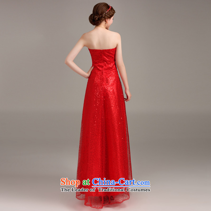 Beverly Ting 2015 new spring and summer gown long Korean modern marriage bows services banquet evening dresses moderator dress XXL, Red Ting Sau San Beverly (tingbeier) , , , shopping on the Internet