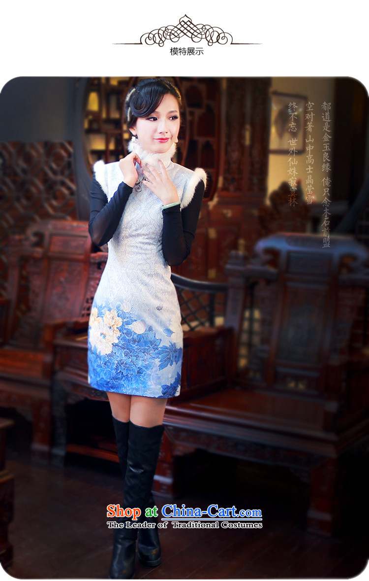 After the 2014 winter wind new cheongsam style stamp folder gross cotton improved cheongsam dress48124812 Blue XXL picture, prices, brand platters! The elections are supplied in the national character of distribution, so action, buy now enjoy more preferential! As soon as possible.