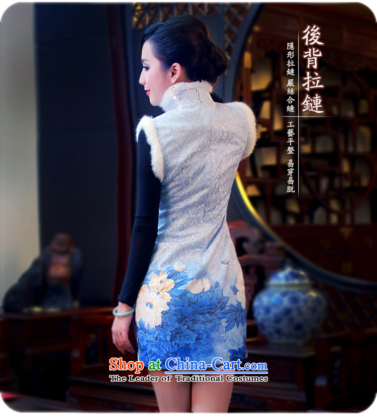 After the 2014 winter wind new cheongsam style stamp folder gross cotton improved cheongsam dress48124812 Blue XXL picture, prices, brand platters! The elections are supplied in the national character of distribution, so action, buy now enjoy more preferential! As soon as possible.