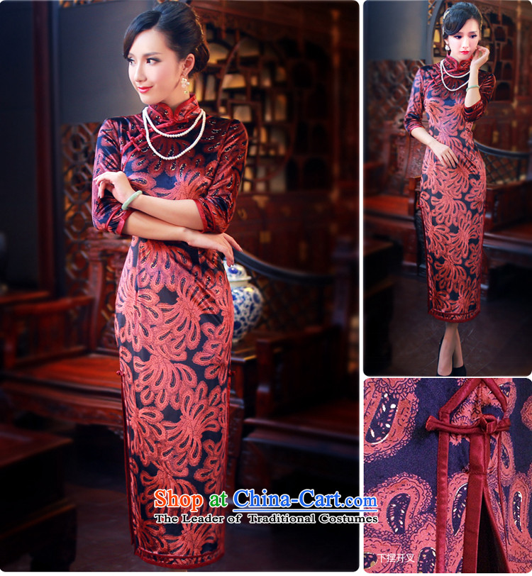 After 2014 the new wind in the autumn and winter sleeve length stylish mother improved cheongsam dress 4817th 4817th red S picture, prices, brand platters! The elections are supplied in the national character of distribution, so action, buy now enjoy more preferential! As soon as possible.