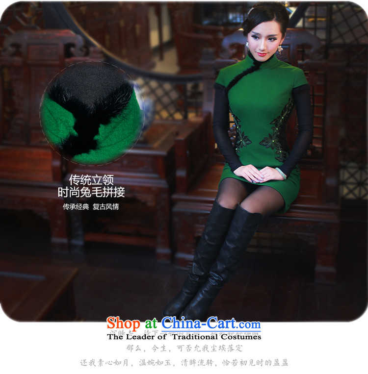 The autumn and winter wind after a new stylish cheongsam dress thick hair high-end for warm improved cheongsam dress 4814th 4814th green M picture, prices, brand platters! The elections are supplied in the national character of distribution, so action, buy now enjoy more preferential! As soon as possible.