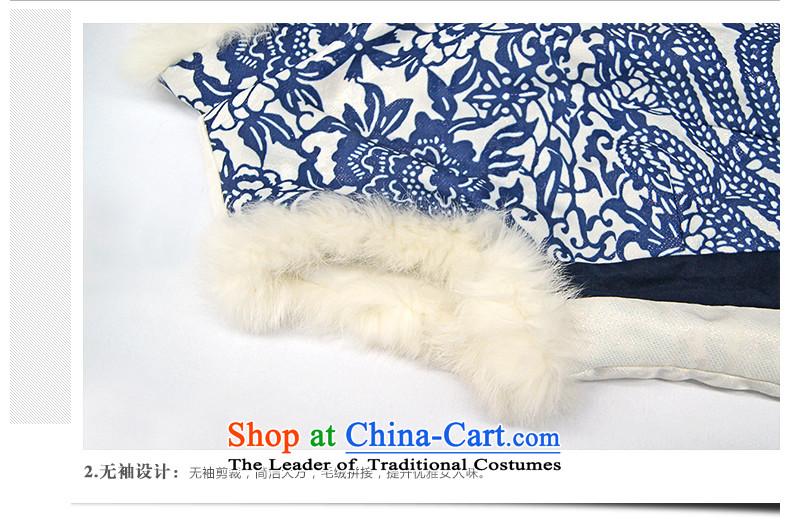 [Sau Kwun Tong] chinaware rabbit hair for retro improved porcelain qipao 2015 winter clothing new clip cotton QW4911 Blue and White XXL picture, prices, brand platters! The elections are supplied in the national character of distribution, so action, buy now enjoy more preferential! As soon as possible.