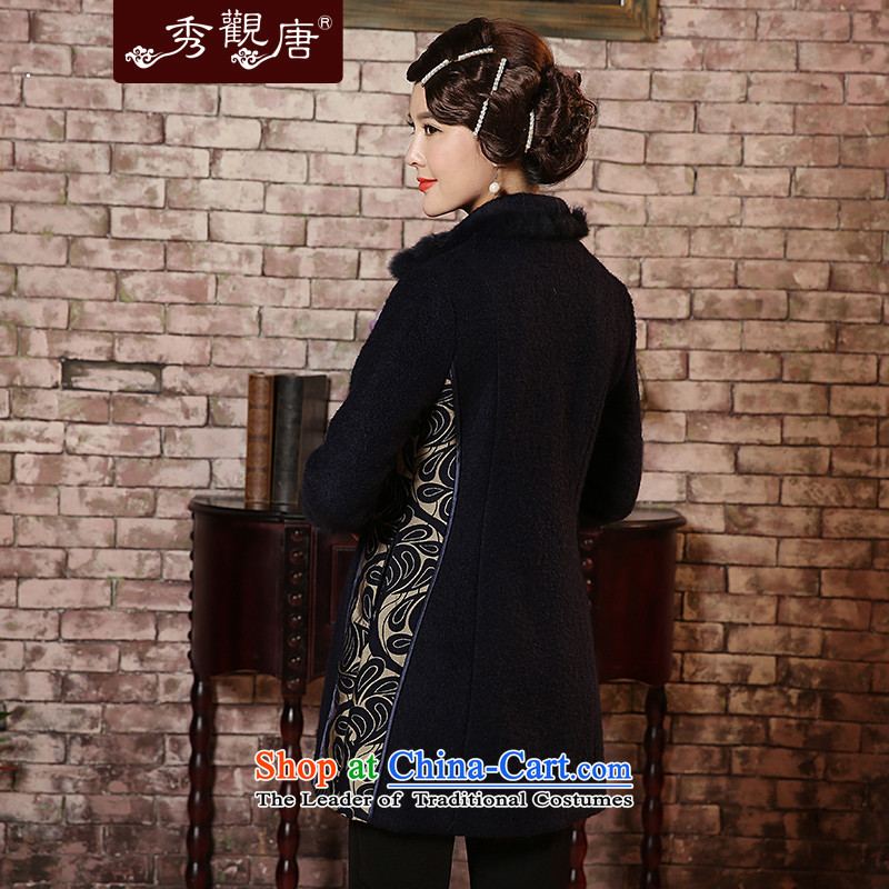 [Sau Kwun Tong] of the arts of winter clothing new 2014 gross jacket Chinese improved thickened about gross for Tang dynasty blue XXL,-soo TC4930 Kwun Tong shopping on the Internet has been pressed.