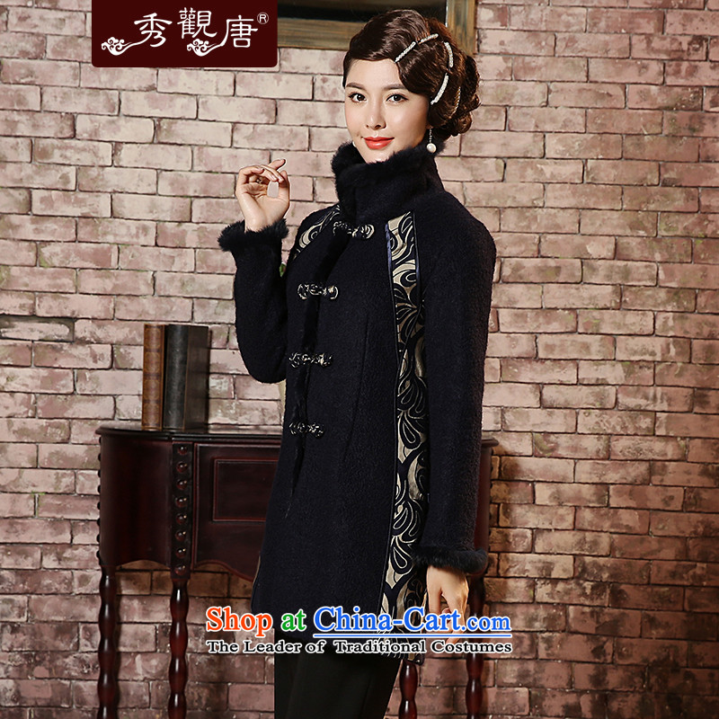 [Sau Kwun Tong] of the arts of winter clothing new 2014 gross jacket Chinese improved thickened about gross for Tang dynasty blue XXL,-soo TC4930 Kwun Tong shopping on the Internet has been pressed.