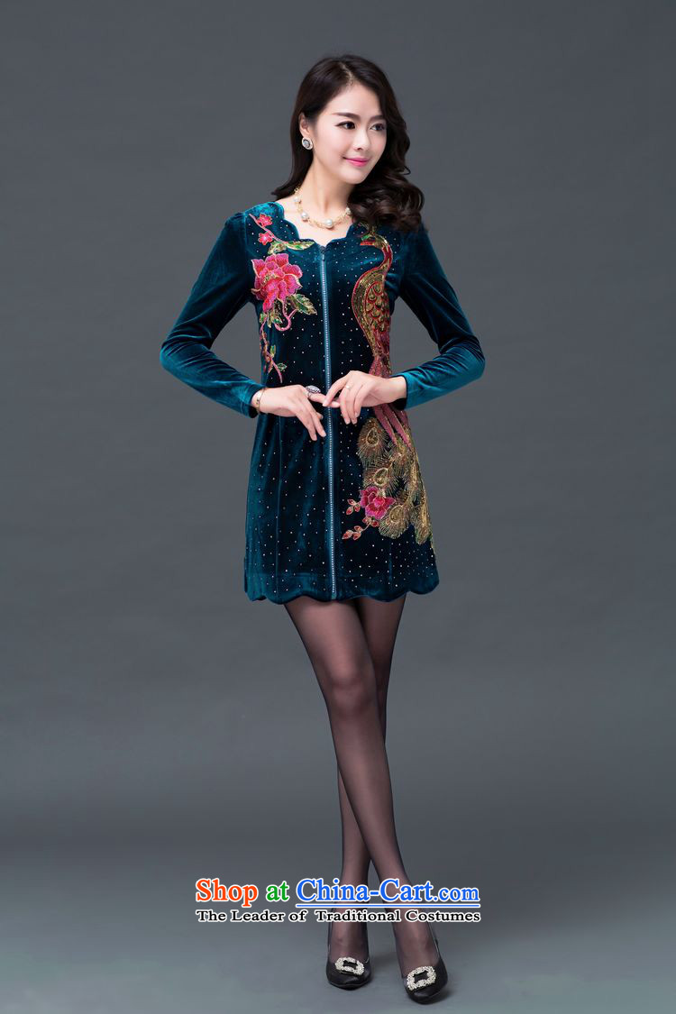 The 2014 autumn and winter-jae new staple pearl embroidery Phoenix retro Kim velvet SSF-1491 XXXL Blue Photo, prices, brand platters! The elections are supplied in the national character of distribution, so action, buy now enjoy more preferential! As soon as possible.