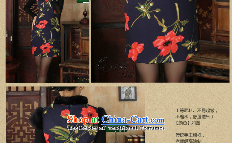 Floral Tang Women's clothes qipao Chinese improved retro collar winter of ethnic tension COTTON SHORT qipao qipao figure L picture, prices, brand platters! The elections are supplied in the national character of distribution, so action, buy now enjoy more preferential! As soon as possible.
