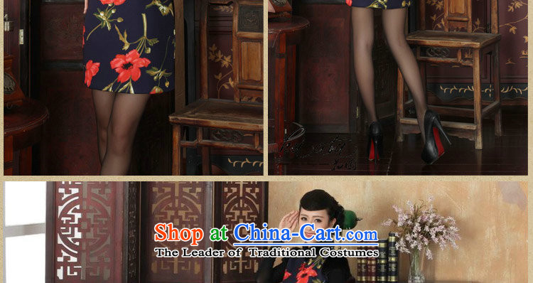 Floral Tang Women's clothes qipao Chinese improved retro collar winter of ethnic tension COTTON SHORT qipao qipao figure L picture, prices, brand platters! The elections are supplied in the national character of distribution, so action, buy now enjoy more preferential! As soon as possible.