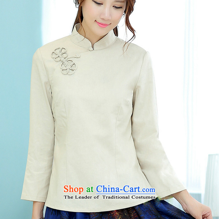 Jie in the spring and summer of women is pressed to Chinese retro improved disk tie long-sleeved shirt linen collar shirt Tang Blue M picture, prices, brand platters! The elections are supplied in the national character of distribution, so action, buy now enjoy more preferential! As soon as possible.