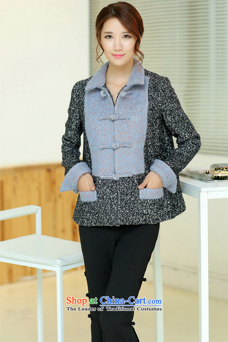 Jie in the autumn and winter female Chinese Disc Gross deduction manually reverse collar spell color? Chinese Tang jackets spell colors shirt? M picture, prices, brand platters! The elections are supplied in the national character of distribution, so action, buy now enjoy more preferential! As soon as possible.