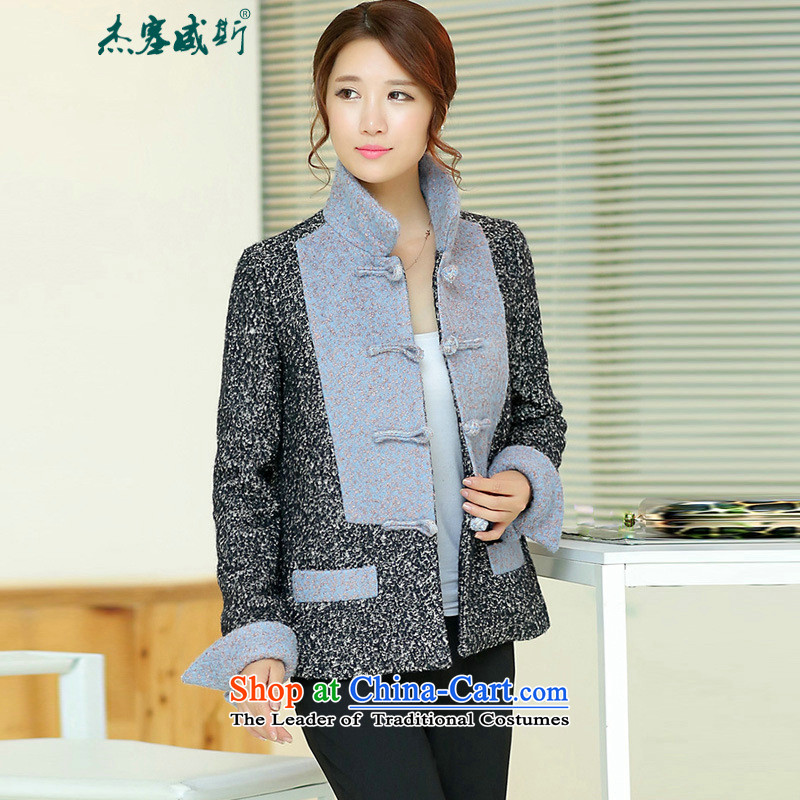 Jie in the autumn and winter female Chinese Disc Gross deduction manually reverse collar spell color? Chinese Tang jackets spell colors? t-shirt , M, Cheng Kejie, the , , , shopping on the Internet