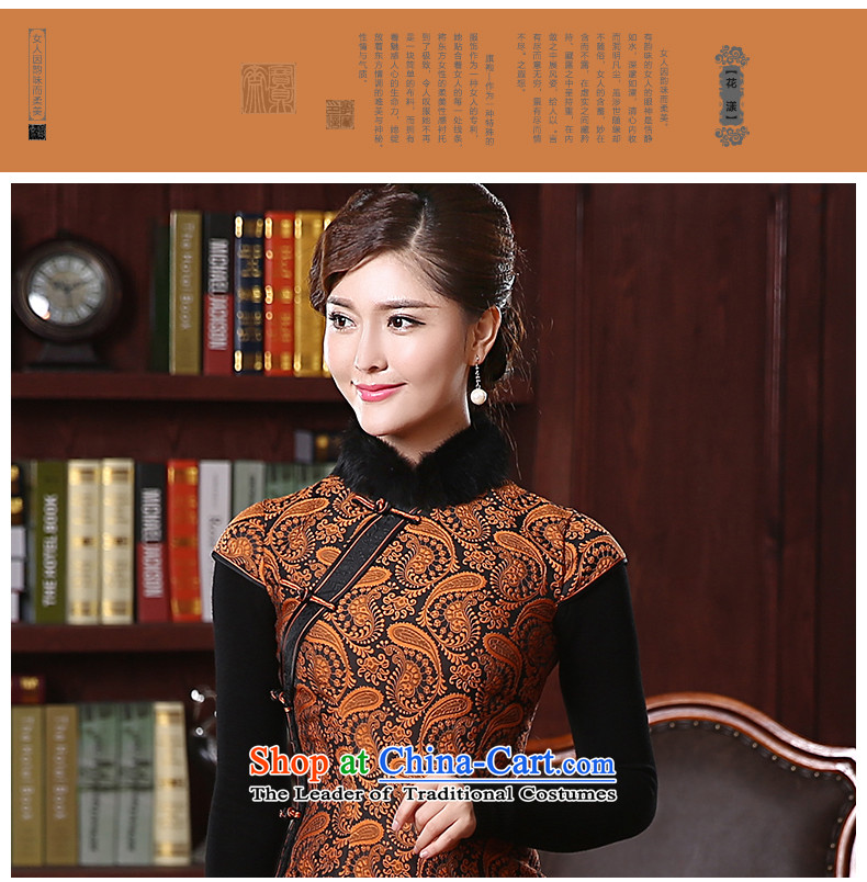 [Sau Kwun Tong] take heart 2015 winter clothing new clip cotton qipao retro improved rabbit hair collar QD4902 ANTHURIAM M picture, prices, brand platters! The elections are supplied in the national character of distribution, so action, buy now enjoy more preferential! As soon as possible.