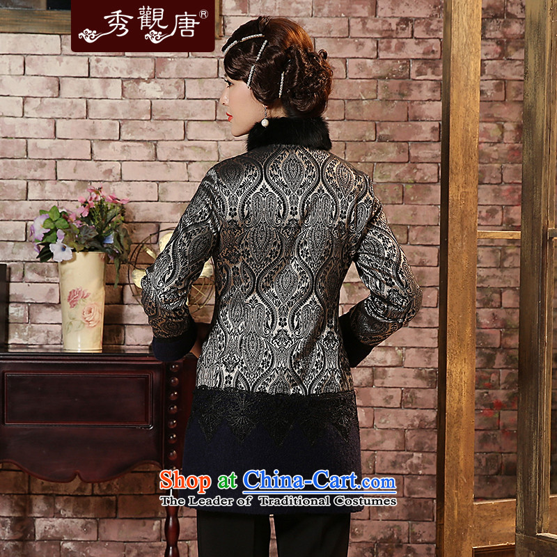 [Sau Kwun Tong] find love gross cotton jacket lapel 2015 winter clothing new Ms. Tang dynasty cotton waffle TC4929 GRAY M-soo Kwun Tong shopping on the Internet has been pressed.
