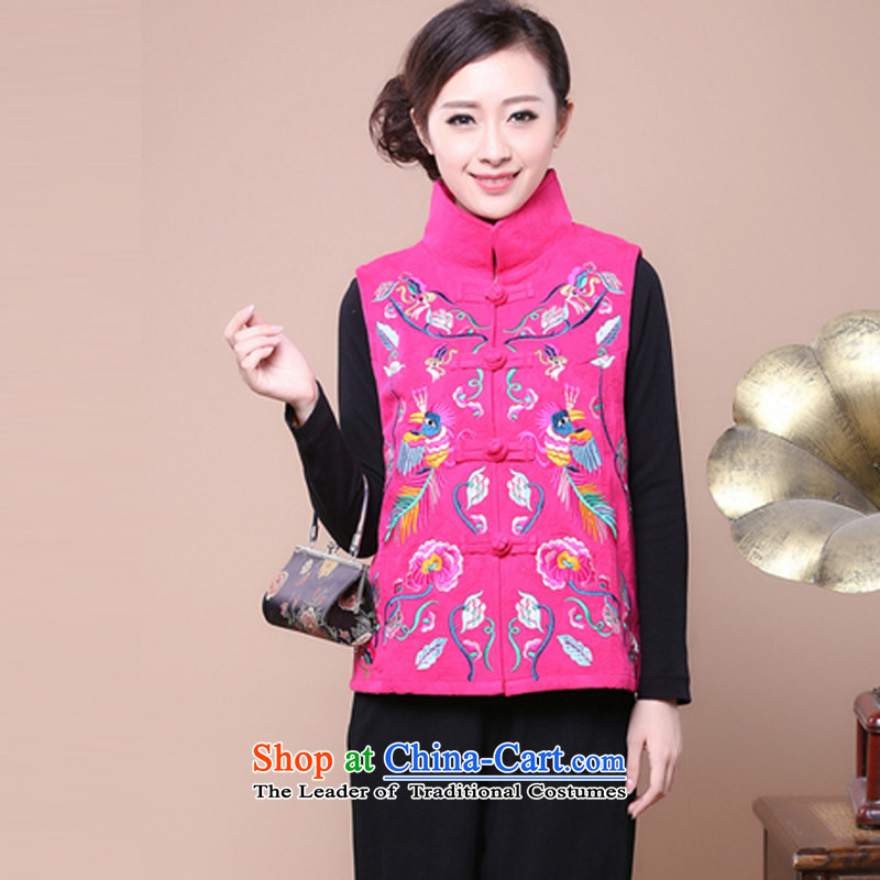 2015 Fall/Winter Collections Of Chinese national cotton jacquard embroidery on Wind Vest trousers Tang dynasty women's two-piece set load can sell the red t-shirt , M, and Asia (charm charm of Bali shopping on the Internet has been pressed.
