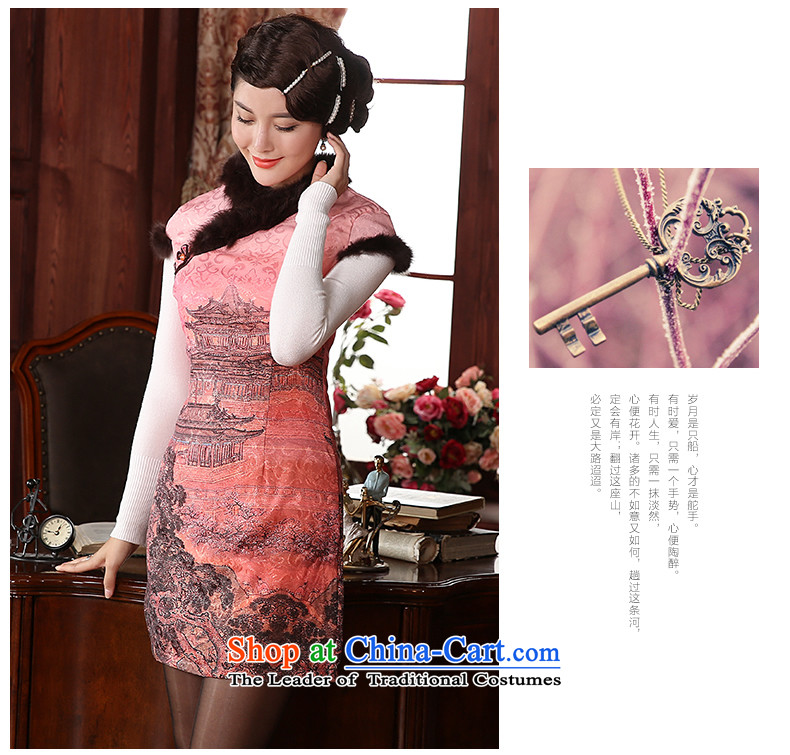 [Sau Kwun Tong] dream of the Red House retro style qipao gross for 2015 winter clothing clip cotton new women's dresses skirt peach XL Photo, prices, brand platters! The elections are supplied in the national character of distribution, so action, buy now enjoy more preferential! As soon as possible.