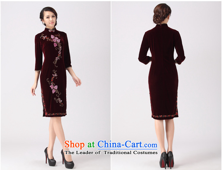 Wedding Banquet dress cheongsam dress Mother Superior nail in the Pearl River Delta long DZ008 BOURDEAUX L (2 ft 3) pictures, price waist, brand platters! The elections are supplied in the national character of distribution, so action, buy now enjoy more preferential! As soon as possible.