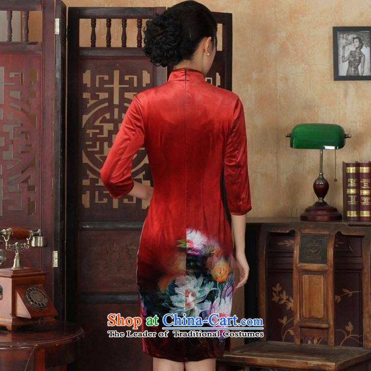 【 C.O.D. qipao autumn 2015 installed as soon as possible, the high elastic lint-free disk-improvement of artisanal 7 cuff dress cheongsam dress TD0033 Red 2XL Photo, prices, brand platters! The elections are supplied in the national character of distribution, so action, buy now enjoy more preferential! As soon as possible.