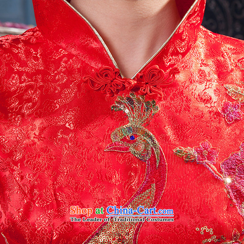 2015 new bride qipao folder cotton Tang Dynasty Chinese wedding dresses welcome the ribbon bows etiquette clothing , L, in accordance with RIM , , , lisa shopping on the Internet