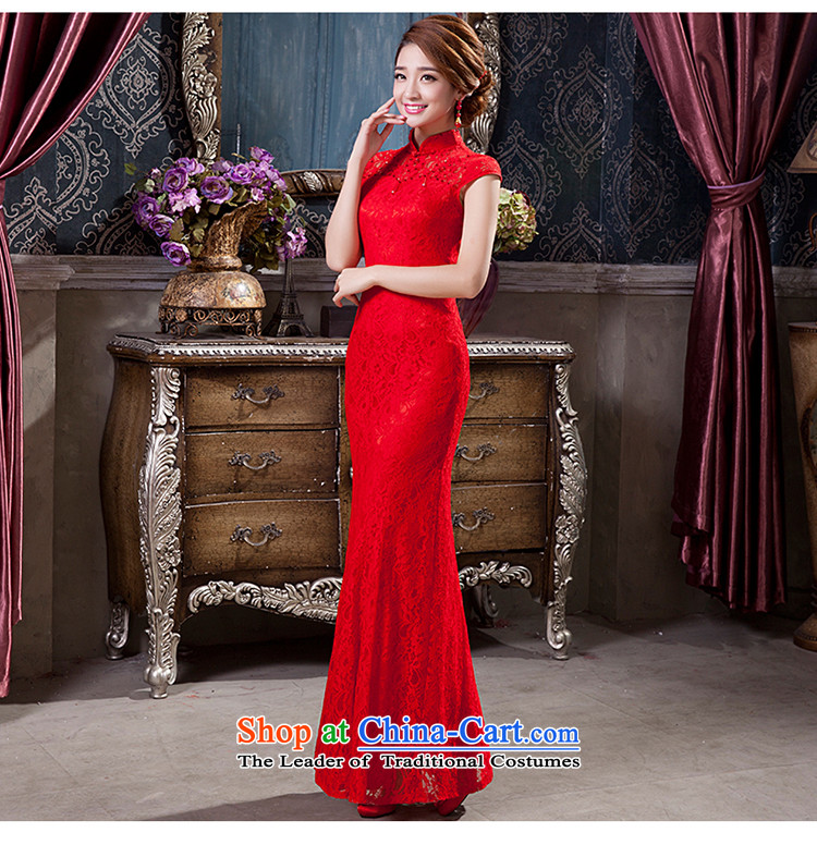 Red long cheongsam wedding dresses bows Service Bridal Sau San female lace crowsfoot retro wedding dress L picture, prices, brand platters! The elections are supplied in the national character of distribution, so action, buy now enjoy more preferential! As soon as possible.