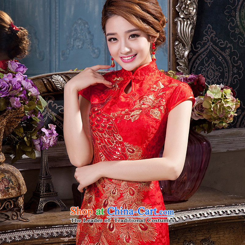 2015 New Chinese short of qipao improved Sau San marriages dress bows services according to M qipao Mona Lisa Lam shopping on the Internet has been pressed.