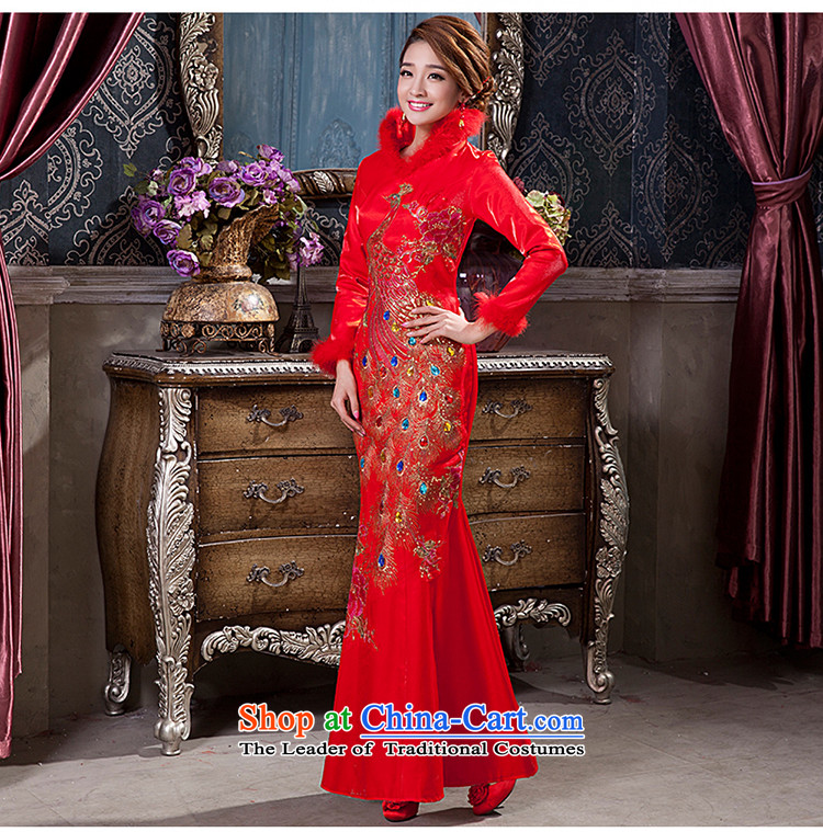 2015 new bows services bride red autumn and winter wedding dress cotton long-sleeved improved qipao folder to load the bride door XL Photo, prices, brand platters! The elections are supplied in the national character of distribution, so action, buy now enjoy more preferential! As soon as possible.