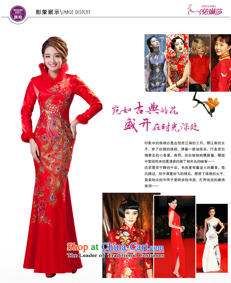 2015 new bows services bride red autumn and winter wedding dress cotton long-sleeved improved qipao folder to load the bride door XL Photo, prices, brand platters! The elections are supplied in the national character of distribution, so action, buy now enjoy more preferential! As soon as possible.