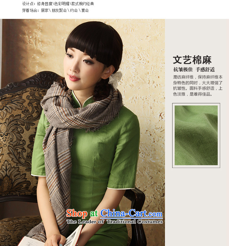 A Pinwheel Without Wind, linen flowers Yat cheongsam dress in spring and autumn 2015 improved stylish Sau San cotton linen cheongsam dress brown XL Photo, prices, brand platters! The elections are supplied in the national character of distribution, so action, buy now enjoy more preferential! As soon as possible.
