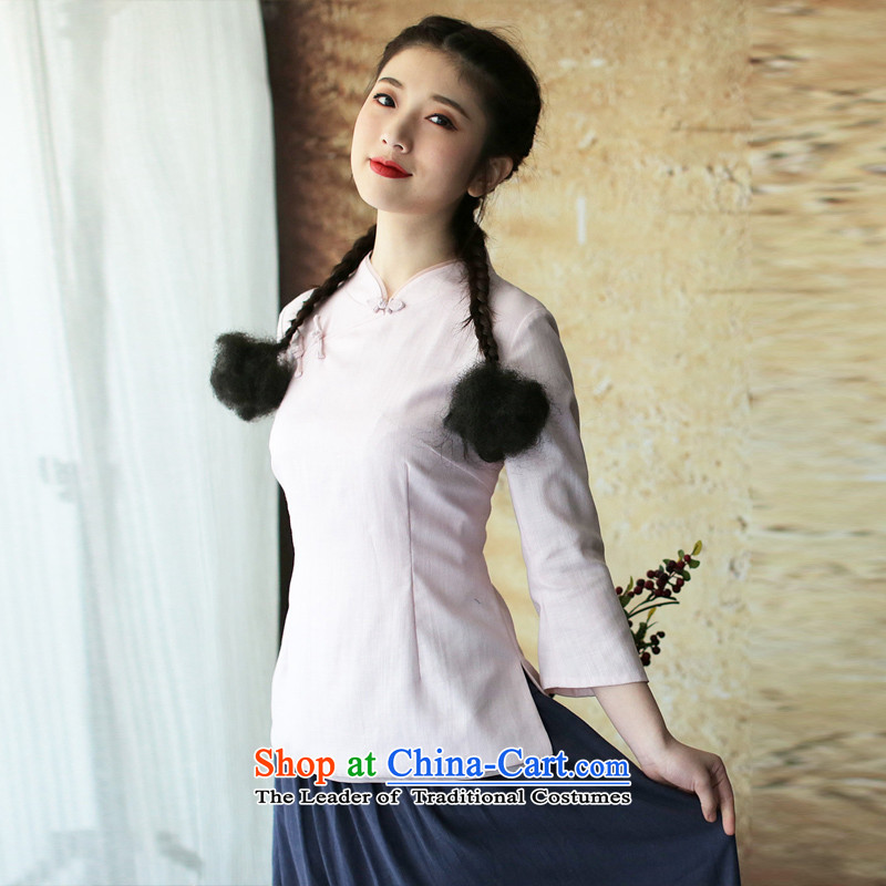 A Pinwheel Without Wind of youth culture and arts Yat cotton linen clothes improvement in the autumn of cuff cheongsam with China wind women of ethnic 2XL, Pink Lady Yat shopping on the Internet has been pressed.