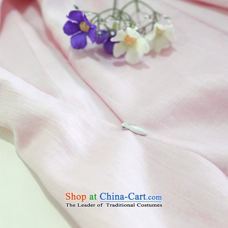 A Pinwheel Without Wind of youth culture and arts Yat cotton linen clothes improvement in the autumn of cuff cheongsam with China wind women of ethnic 2XL, Pink Lady Yat shopping on the Internet has been pressed.