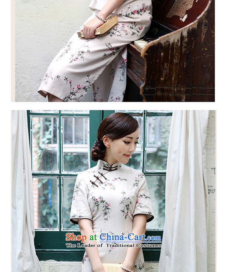 A Pinwheel Without Wind Yat Day Lilies linen cheongsam dress in spring and autumn 2015 improved stylish Sau San cotton linen cheongsam dress light gray M picture, prices, brand platters! The elections are supplied in the national character of distribution, so action, buy now enjoy more preferential! As soon as possible.