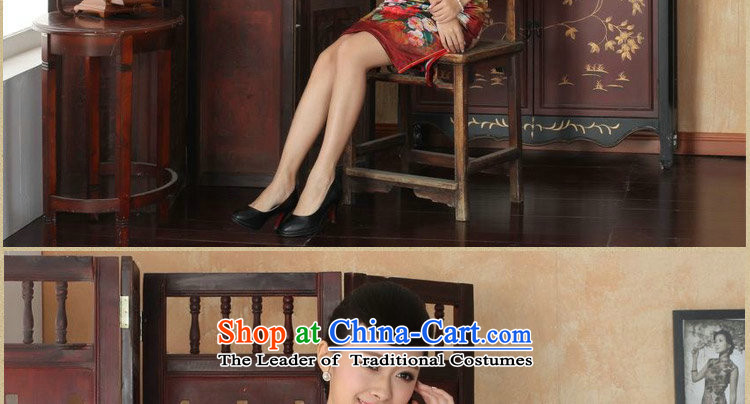 Floral qipao autumn replacing Tang new improvement of Chinese women's Mock-neck gold velour poster cheongsam dress will Sau San figure M picture, prices, brand platters! The elections are supplied in the national character of distribution, so action, buy now enjoy more preferential! As soon as possible.