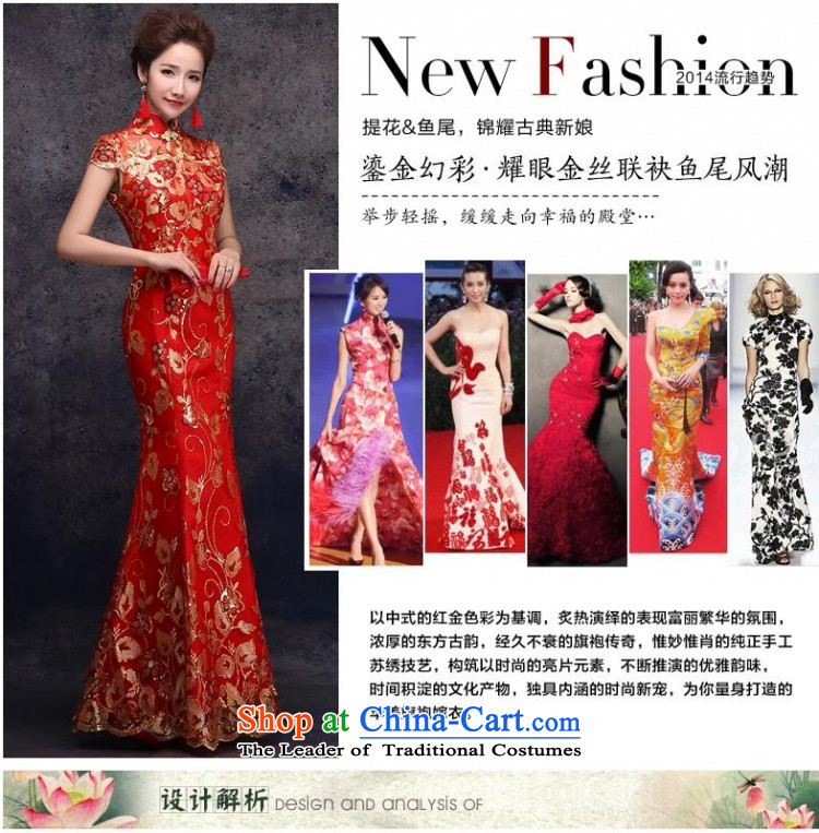 Yong-yeon and 2015 new bride dress red packets transmitted to retro marriage shoulder length of qipao gown red XXL improved picture, prices, brand platters! The elections are supplied in the national character of distribution, so action, buy now enjoy more preferential! As soon as possible.